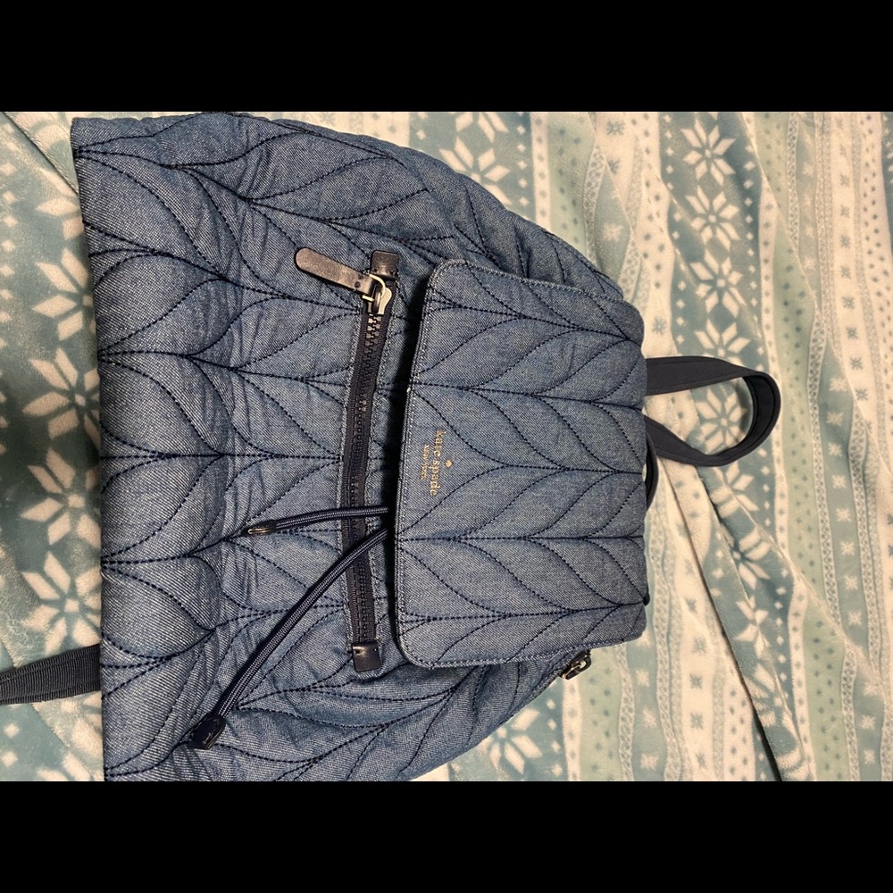 Kate Spade Ellie flap backpack denim
